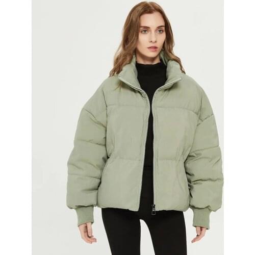 Autumn And Winter Models 2020 New Loose Stand-Up Collar Zipper Pocket Short Warm Bread Coat Cotton Jacket