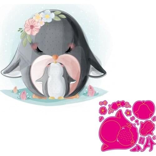 Penguin Cutting Dies Lovely Animals Doll Stencil for DIY Scrapbooking Craft Cards Decoration