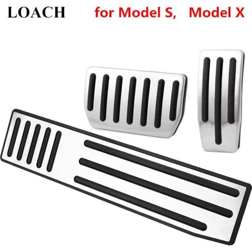 Foot Rest Fuel Brake Pedals for Tesla Model S Model X Aluminium Footrest Gas Accelerator Stop Car Interior Pedal Cover Trim Pad