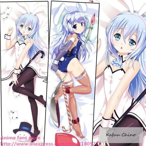 Lovely Japanese AnimeIs the Order a Rabbit Gochumon wa Usagi Desu ka Kafuu Chino Pillowcase Pillow Case Cover Hugging Body