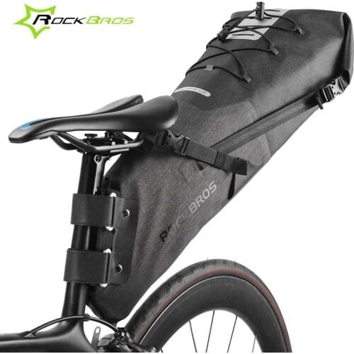 Rockbros 10L/14L Road Mountain Bike Bag Waterproof Cycling Rear Seat Travel Bag Bicycle Saddle Bag Pack Pannier Bike Accessories