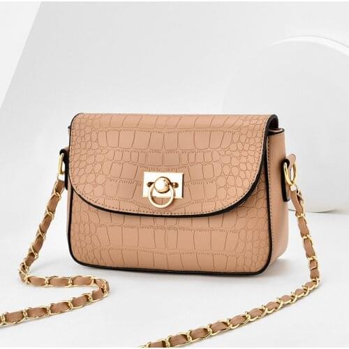 Shoulder messenger bag womens bag autumn and summer 2021 new trend handbag simple fashion crocodile pattern small square bag
