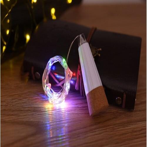 Outdoor usb charging Event Gifts copper wire string/cork cap light string/red wine bottle string 15LED bar lighting