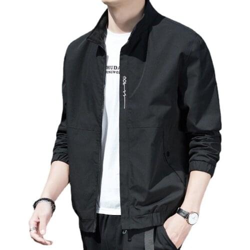 2021 Spring Mens Zipper Bomber Jacket Men Casual Streetwear Hip Hop Coat Male Outwear Stand Collar Baseball Jackets M-4XL