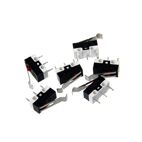 100Pcs Straight 3 Pins Micro Snap-acting Mouse Switch Microswitch With Curve Lever Handle