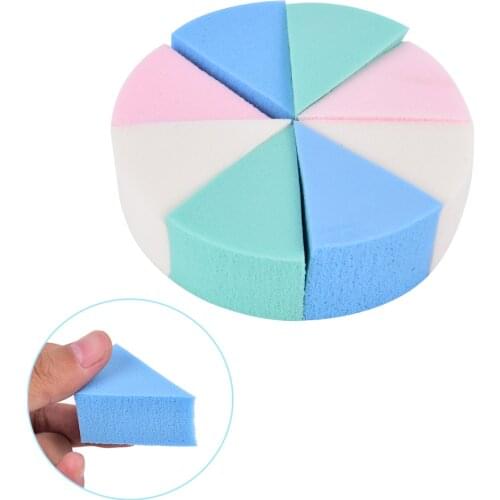2/8pcs Makeup Sponge Triangle Shaped Candy Color Soft Magic Face Cleaning Cosmetic Puff Cleansing Wash Face Makeup