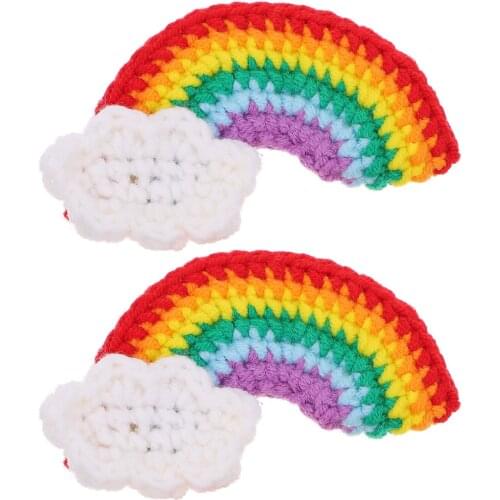 2pcs Hairpin accessories Rainbow Clouds Shaped Phone Case Adorable DIY Accessories Decors Ornament Brooch Hairpin Decor Clothes