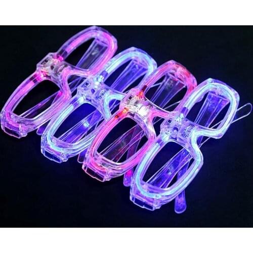 4pcs LED Luminous Glasses Light Up Voice Control Eyeglasses Bar Party Eyeware For Halloween Christmas Party