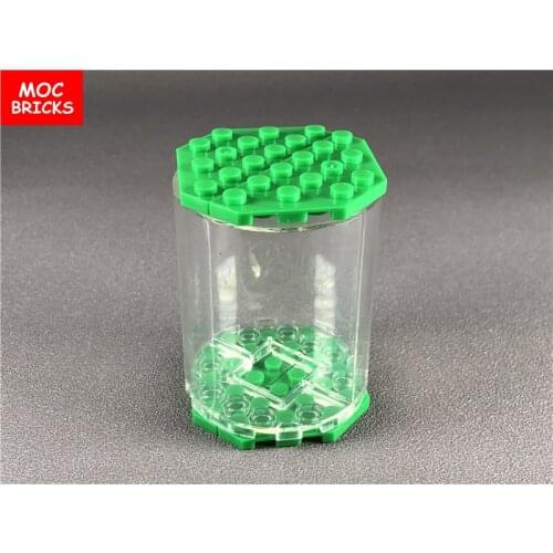 5sets/lot MOC Bricks DIY Colorful Trans clear Round Figure Display Box Educational Building Blocks Toys for children Xmas gifts