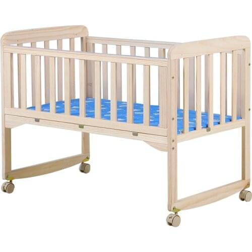 5 in1 Baby bedwith bed cover solid wood unpainted eco-friendly baby rocking bed variable desk baby cradle bed baby cribs