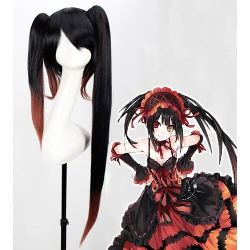 Anime DATE A LIVE Cosplay Wigs Nightmare Tokisaki Kurumi Cosplay Wig Heat Resistant Synthetic Wig Hair Halloween Carnival Party