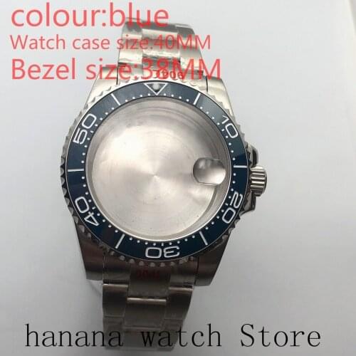 Suitable NH35 / NH36 Mingzhu2813 Miyota automatic chain navy blue 40mm stainless steel case with rotating bezel sapphire glass