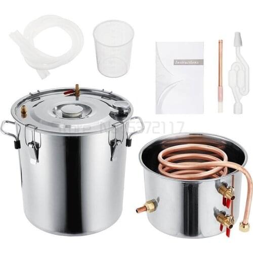 Distiller Alambic Moonshine Alcohol Still Stainless Copper DIY Home Brew Water Wine Essential Oil Brewing Kit