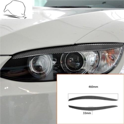 For BMW E92 E93 3 Series M3 Coupe 2006-2012 Carbon Headlights Eyebrows Eyelids Cover Headlamp Stickers Tuning Car Accessories