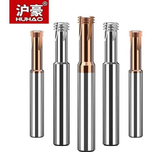 HUHAO For Steel Copper Graphite CNC Tool Small Dia Thread Three Teeth Milling Cutter Import Carbide 3 Flutes End Mill Router Bit