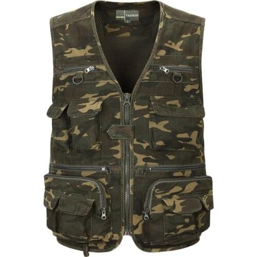 Urban Camouflage Mens Military Uniform Tactical Multi-function Vests Breathable Quick-drying Fishing Vests Hunting Reporter Vest