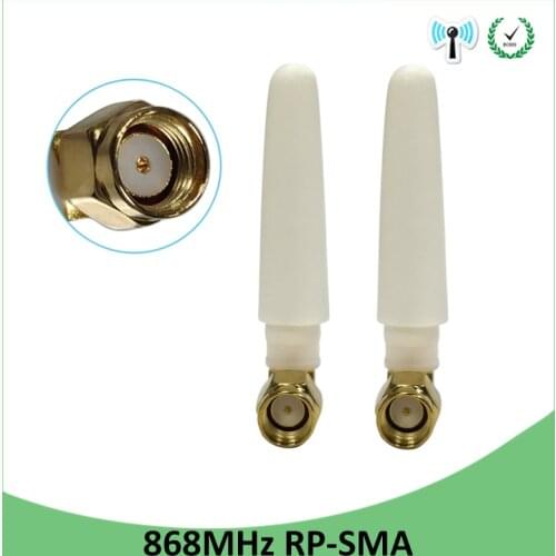 20pcs 868MHz 915MHz Antenna 3dbi RP-SMA Connector GSM 915 MHz 868 MHz antena outdoor signal repeater antenne waterproof Lorawan