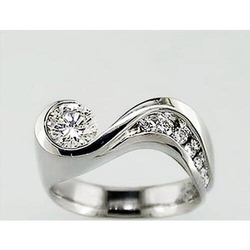 Huitan Irregular Shape Women Finger Rings Cool Accessories for Party Fashionable Versatile Female Jewelry Luxury Crystal CZ Ring