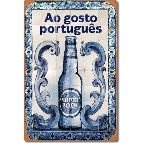 Racing Series Illustration Super Bock Ao Gosto Portugues Rustic Wall Decor Metal Tin Sign Vintage Decor for Pub Funny