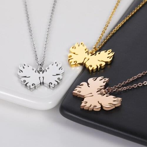 Dainty Butterfly Necklaces For Women Party Jewelry Stainless Steel Statement Necklace