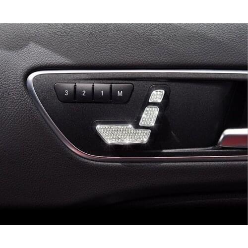 Seat Adjustment Buttons Metal Decorative Sequins Diamond Cover For Mercedes Benz E Class 2016-2018 GLK GLA220 GL ML E260L
