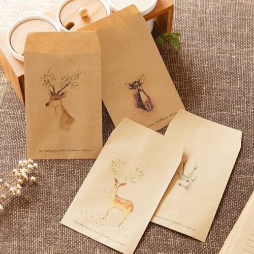 20Pcs 10x15cm Window Envelopes Color Deer Kraft Paper Wedding Invitation Envelope Gift Envelope Gift Paper Storage Bag