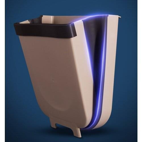 Creative Household Folding Kitchen Wall Hanging Sense Waste Bins Induction Garbage Can Living Room Bedroom Car Foldble Garbage