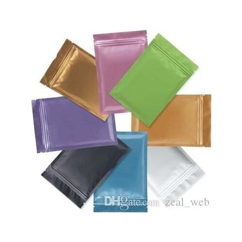 Multi color Resealable Zip Mylar Bag Food Storage Aluminum Foil Bags plastic Smell Proof bag in stock