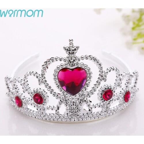 WARMOM Girls Shiny Crown Hair Accessories Princess Queen Hairband Kids Party Bridal Crown Headband Hair Hoop Headwear Photo Prop
