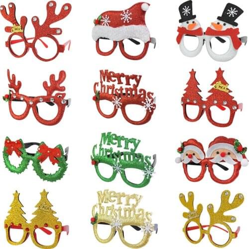Merry Christmas Glasses Cartoon Frame Santa Snowman Antler Glasses for Adult Children Gift Xmas New Year Party Photo Props Decor