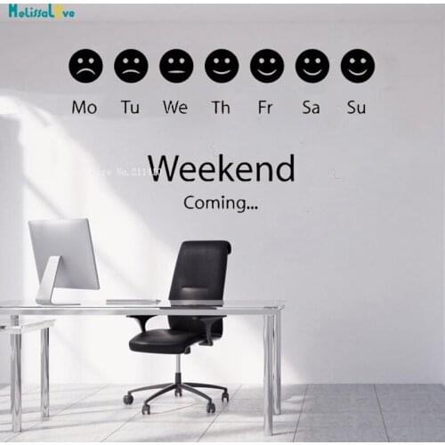 One Week Mood Office Wall Decal Idea Funny Business Worker Inspire Office Decoration Motivation Vinyl Stickers Weekend YT1230