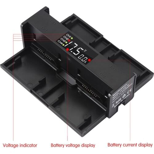 4 in1 Battery Steward Parallel Charging Hub Board Charger Adapter with Digital Display for DJI Mavic 2 Pro /Zoom Drone Battery