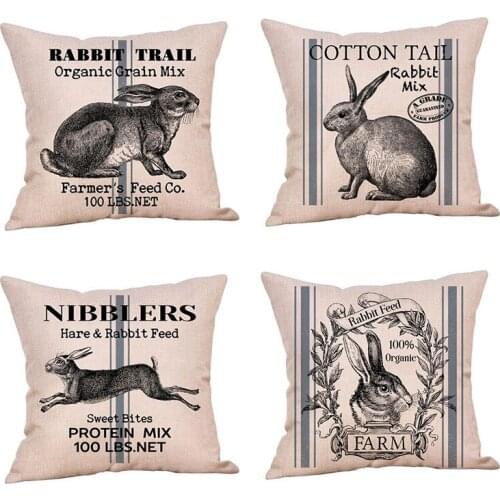 Easter Bunny Animal Valentines Day Confession Love Pillowcase Cushion Cover Office Sofa Home Decoration Lumbar Pillow Case