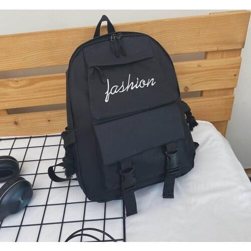 Casual Canvas Female Backpack Fashion Letters Printing Preppy Style Student School Bags Women Large Capacity Travel Knapsacks