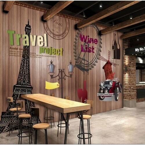 Dropshipping Fatman 3 D Wallpaper For Walls Rustic Style Restaurant Cafe Wall Papers Home Decor Photo Wallpaper Papel De Parede