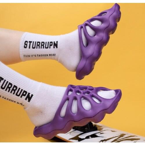 Women Men Hollow Out Mesh Unisex Slippers Flats Beach Flats Slippers Soft Bottom Slides Clog EVA Sandals Comfortable Breathable