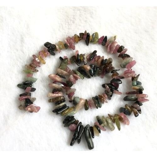 1string 15" Natural Multi Tourmaline Beads,Gem stone chip beads 5-13mm Chips nugget gem stone jewelry loose beads
