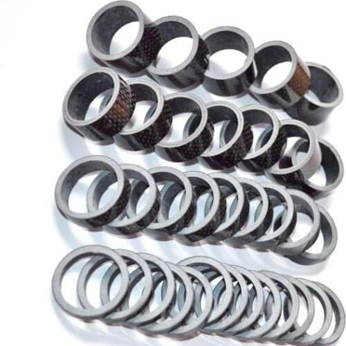 100 pcs Full Carbon Fiber washer bicycle fork stem washer ultra-light wheel fork long washer carbon spacer 5/1015/20mm