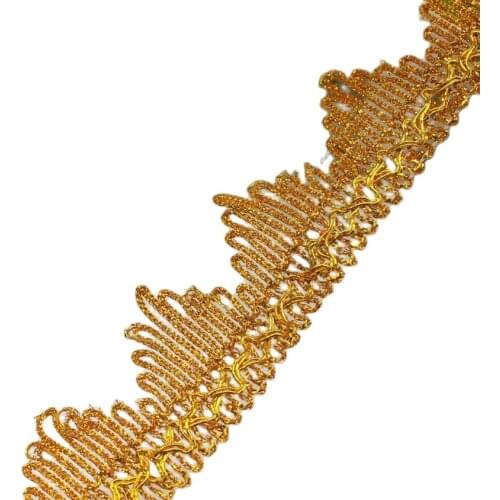 Gold Lace Ribbons 11 Yds/Lot Cosplay Appliqued Trims Crochet Diy Performance Accessories Lace Braided Trims Sewing Tape 4cm