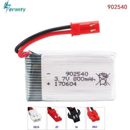 2pcs For X400/X500/X300C/X800/1315/HJ818/HJ819 3.7V 800mAh 25c Lipo Battery 902540 RC Quadcopter Drone Spare Part 3.7 v battery