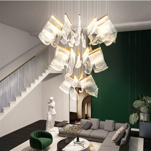 2021 New LED High-End Luxury Villa Hotel Atmospheric Luxury Living Room Duplex Corridor Bedroom Dining Room Lighting Chandeliers