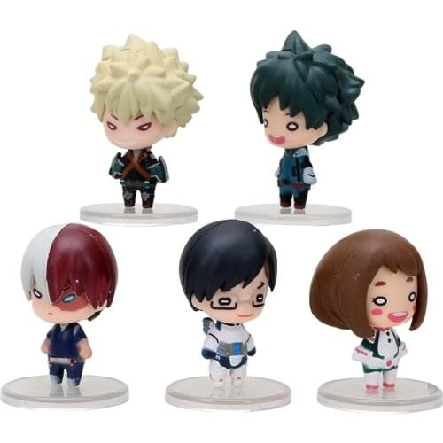 5pcs My Hero Academia Bakugou Katsuki Izuku Midoriya Ochaco Uraraka Action PVC Figures Toys