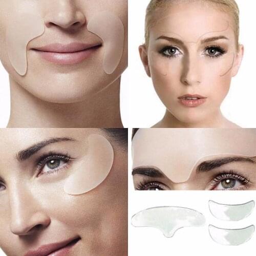 5PCS Eye Face Mask Pad Anti Wrinkle Reusable Silicone Pad Anti-aging Eliminate Wrinkle Regain Skin Firmness Lifting Care Patch
