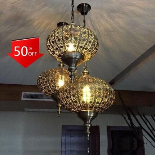 American Lamp Iron Art Industrial Birdcage Pendant Lights Retro Vintage Lantern Hanging Lamp Decor Loft Dining Room Furniture