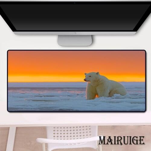 White Bear Pattern Mouse Pad Gaming Room Accessories Kawaii Keyboard Pad XXL Gamer Mousepad Computer Decoration Kawaii Desk Mat