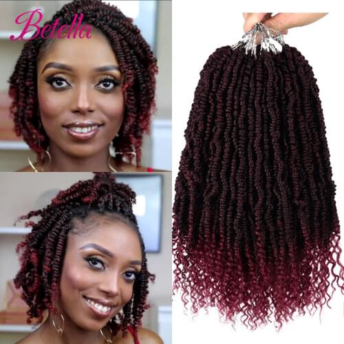 Betella 18inch Fluffy Crochet Braids Ombre Spring Twists Hair Synthetic Braiding Hair Extensions Braids 45cm Passion Twist
