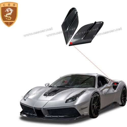 Real Carbon Fiber Side Air Vents Fit for 2015-2020 Ferrari-488 GTB Spider Misha Style Rear Fender Air Vent Trim Cover Auto Parts