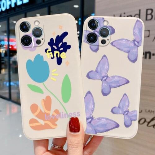 For Funda Iphone 11 Case Iphone 7 8 Plus 6 6S 12 Mini XS Max XR SE 2020 Coque Iphone 12 Pro Max Cases Flower Soft TPU Back Cover