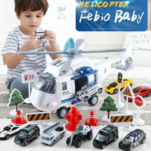 Music Story Simulation Track Inertia Childrens Toy Aircraft Large Size Passenger Helicopter Kids Airliner Toy Car