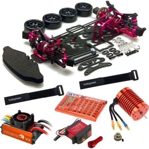 Alloy & Carbon Drift Racing Chassis Kit Leopard 60A ESC 4730KV Motor DS3218MG Servo for 1/10 SAKURA D4 AWD